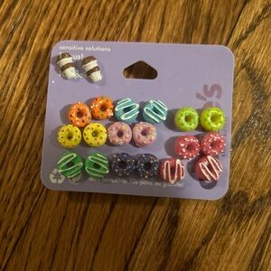 Brand new claires colourful donut earrings